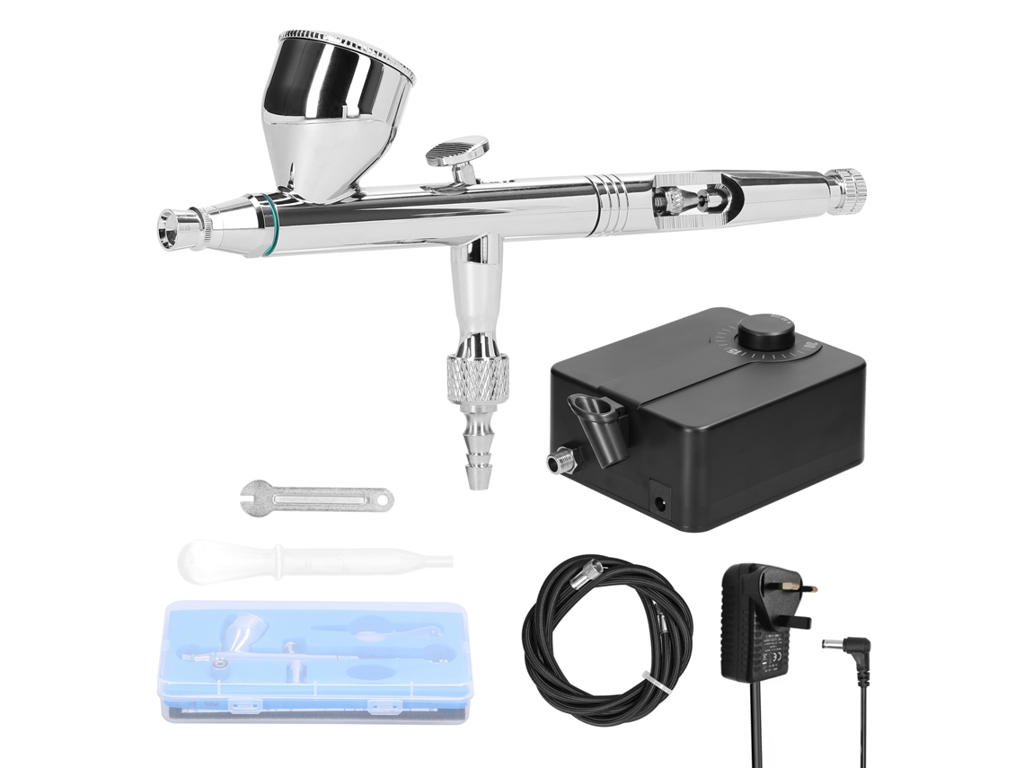 Kit De Compresor De Aire Profesional Con Aerógrafo De 0,3 Mm Para Maquillaje Y Arte, 30 Psi.