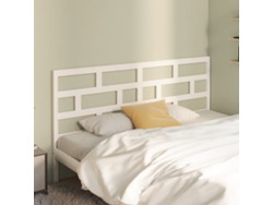 Cabecero De Cama Madera Maciza De Pino Blanco 206x4x100 Cm