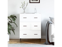 Aparador De Madera Contrachapada Blanco Brillante 69,5x34x90 Cm