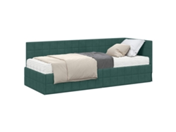 Maison Exclusive - Estructura De Cama Esquina Con Colchón 2 Pcs Verde Terciopelo