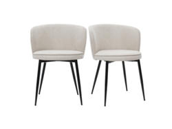 Conjunto de 2 cadeiras de design em tecido bege serifado com efeito veludo MILIBOO