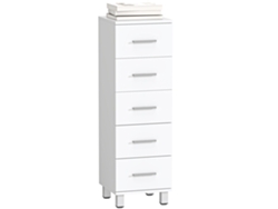 Armario Baño 5 Cajones 30x30x95cm Blanco