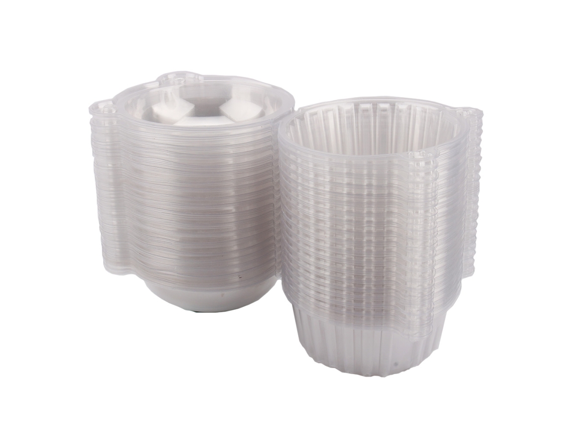 100 Cajas De Plástico Transparente Para Cupcakes Con Tapas En Forma De Cúpula Para Fiestas Y Regalos.