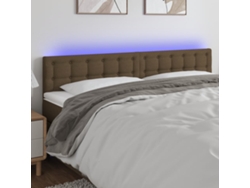 Cabecero Con Led De Tela Marrón Oscuro 160x5x78/88 Cm