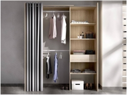 Kit Vestidor con Cajón y Cortina DKIT Suit (Natural - 205x160x50 cm)