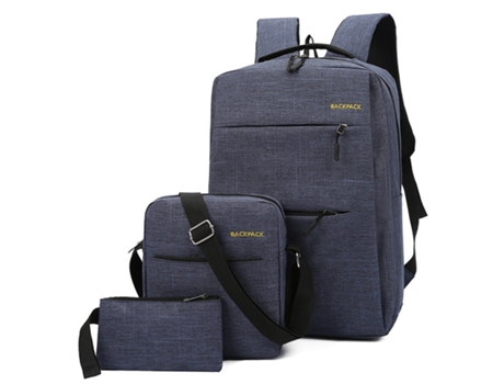 Juego combinado de mochila de 3 piezas Mochila para computadora portátil Bolsa de viaje de negocios resistente al agua con puerto de carga USB Moch...