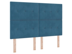 Maison Exclusive - Cabecero Azul Oscuro 160 Cm Terciopelo