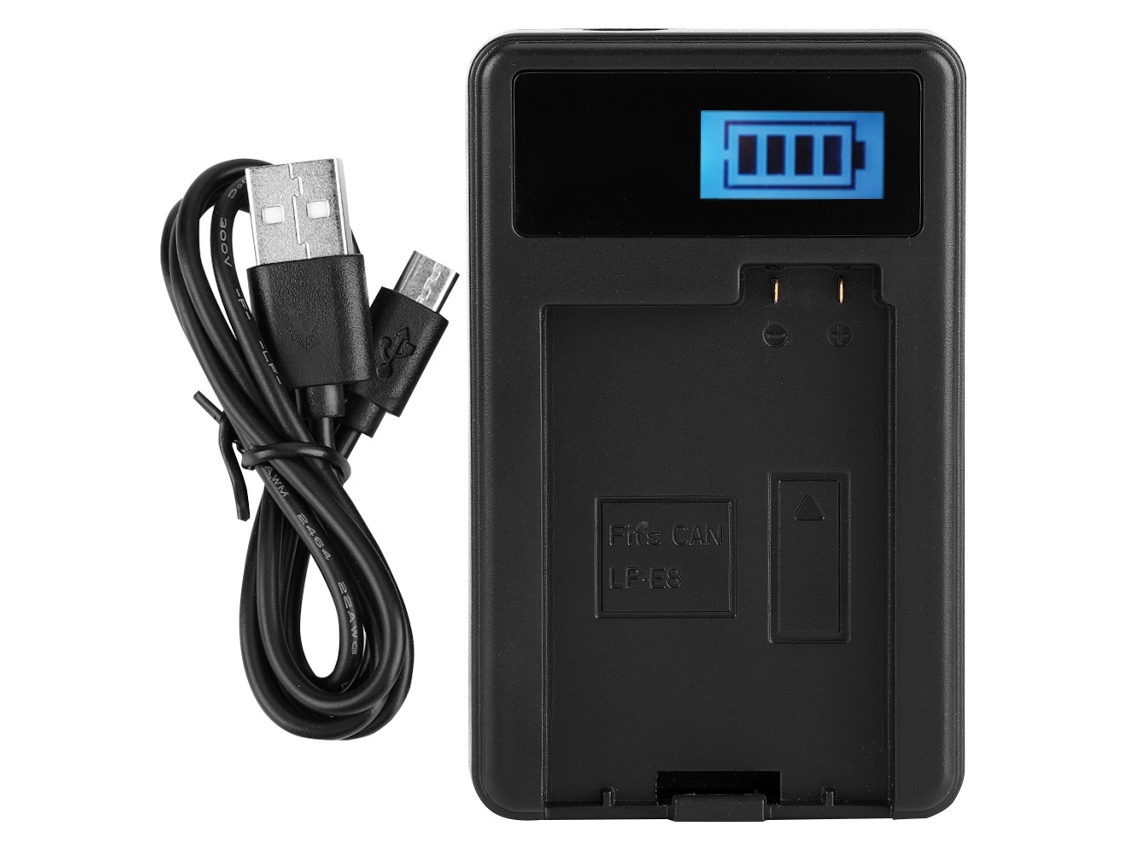Batería Lp-e8 + Cargador Lcd Para Canon Eos 550d 600d 650d 700d