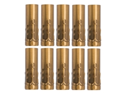 Rebe-10 Piezas Tubería Metálica E14 Para Portacandles Base De Lámpara Accesorios De Iluminación 25x80mm Oro Bronce