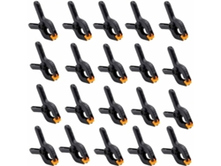 20 mini abrazaderas de resorte de 65 mm para bricolaje, fotografía, estudio, fondos, manualidades, jardín y terraza.