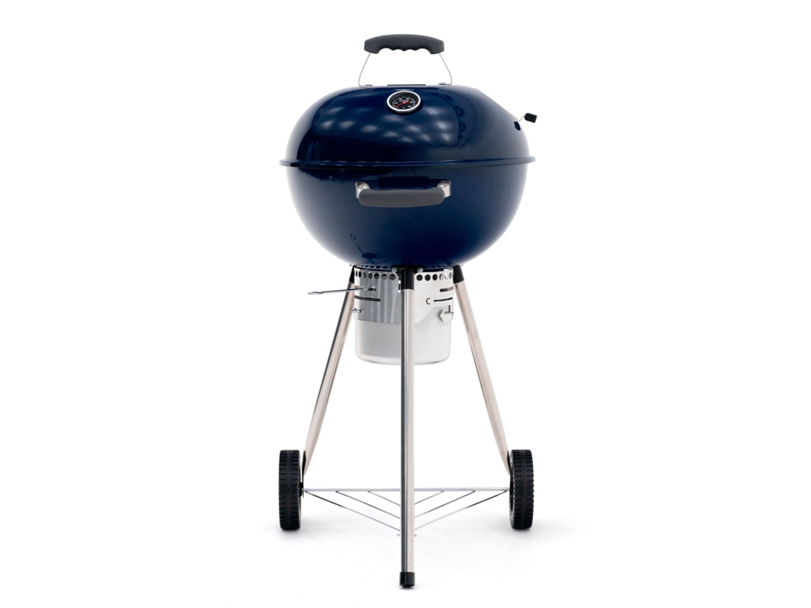 Barbacoa Portátil con Ruedas KEKAI Yellowstone 58x47x100 cm Redonda con Tapa y Mechero Esmaltada en Azul