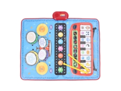 Ats-colchón Musical Para Niños 3 En 1 Con Teclado, Batsería Y Danza, Juguete Educatsivo Infantil Azul