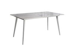 Mesa De Refeição De Jardim Rodallo 160 Cm 90 Cm Pedra Mármore Branco