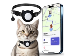 Collar Localizador Para Gatos Pequeños Czhhmart Compatible Con La Función Buscar De Apple (solo Ios) Blanco
