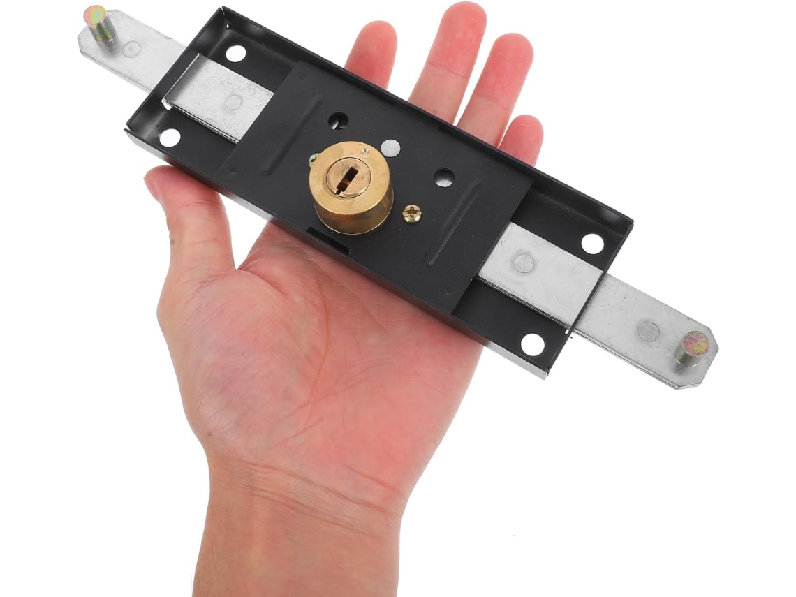 Cerradura Metálica Adaptable Para Puertas De Garaje, Kit De Cierre Robusto Con Llave De Seguridad.