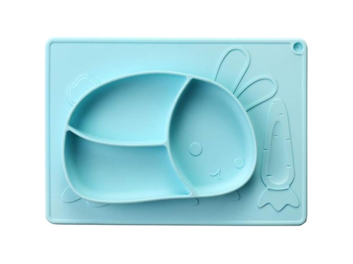 Plato De Silicona Para Bebé Con Toalla Integrada - 3 Compartimentos, Libre De Bpa