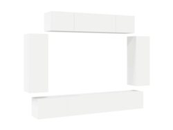 Conjunto de 6 muebles de TV de madera blanca - MAISON EXCLUSIVE