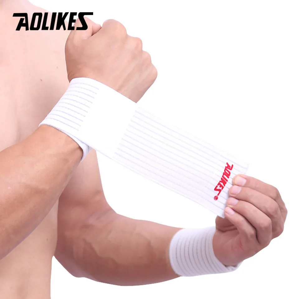 (blanco) Venda Elástica De Algodón, Muñequera Para Ejercicios De Mano, Soporte Para La Muñeca En El Gimnasio