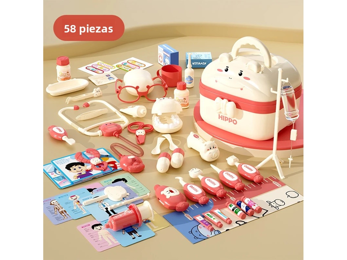 Juego de juguetes de doctor MDUG para niños (rosa, 58 piezas)