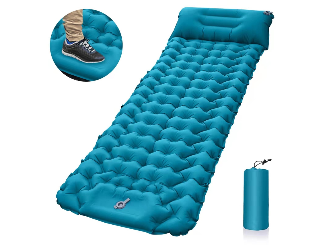 Colchoneta de camping Digitallab compacta de nailon 20D impermeable (azul pavo real)
