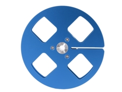 Carrete De Cinta Vacío De Aleación De Aluminio De 5 Pulgadas Y 4 Orificios Para Grabadoras De Carrete A Carrete Nab Azul