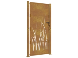 Maison Exclusive - Puerta De Jardín 100x175 Cm De Acero Corten Con Diseño De Hierba