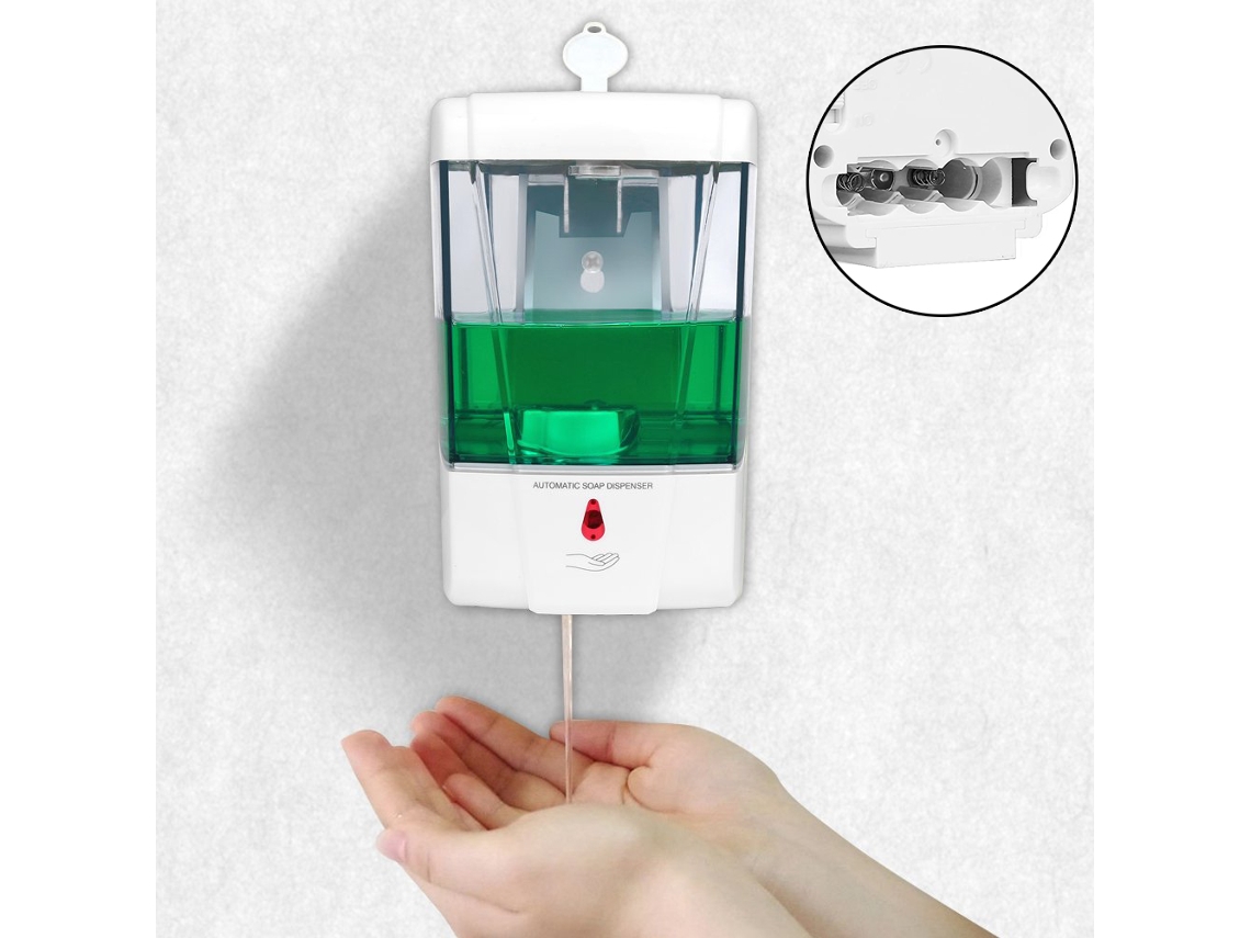 Dispensador automático de desinfectante de manos sin contacto, dispensador de jabón de pared con sensor infrarrojo inteligente