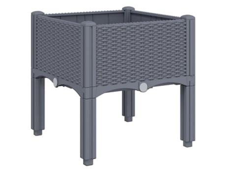 Jardinera con patas PP gris VIDAXL (40 x 40 x 42 cm)