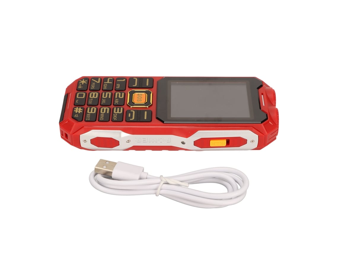 Teléfono Móvil Para Personas Mayores, 2g, 2,6 Pulgadas, Ultrafino, 16800 Mah, Gran Volumen, Con Cable De Carga Para Llamadas, Color Rojo