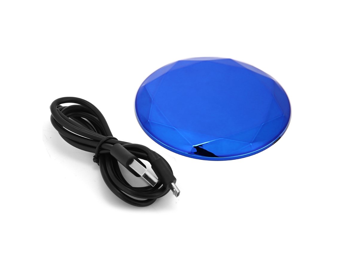 Cargador Inalámbrico Estilo Diamante Multiángulo Cargador Inalámbrico 3d Qi Para Coche 5w/10w Azul Zafiro