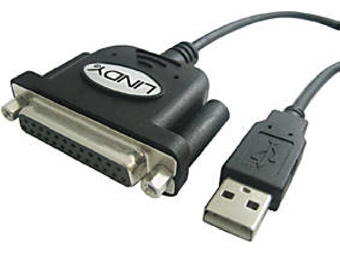 Cable Adaptador LINDY USB para DB-25 Negro