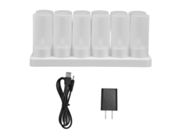 Lámpara LED recargable inalámbrica tipo vela con enchufe estadounidense de 100-240 V.