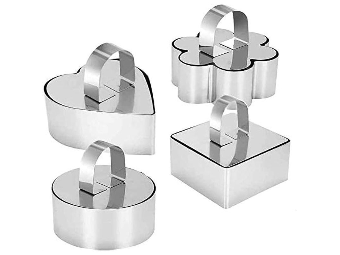 2026da-moldes De Pastel 3d De Acero Inoxidable Con Elevador Set De 4 Formas Diferentes Para Cocina