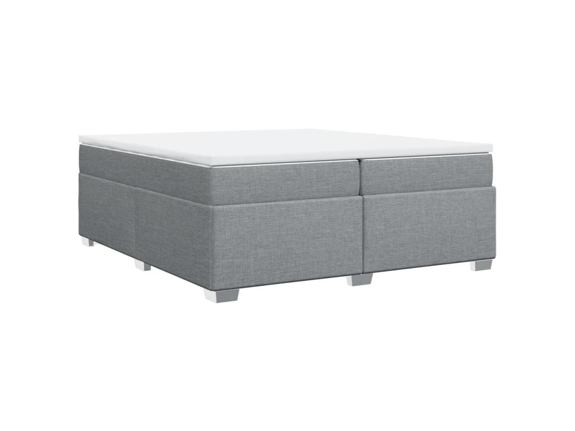 Maison Exclusive - Cama Box Spring Con Colchón Tela Gris Claro 200x200 Cm