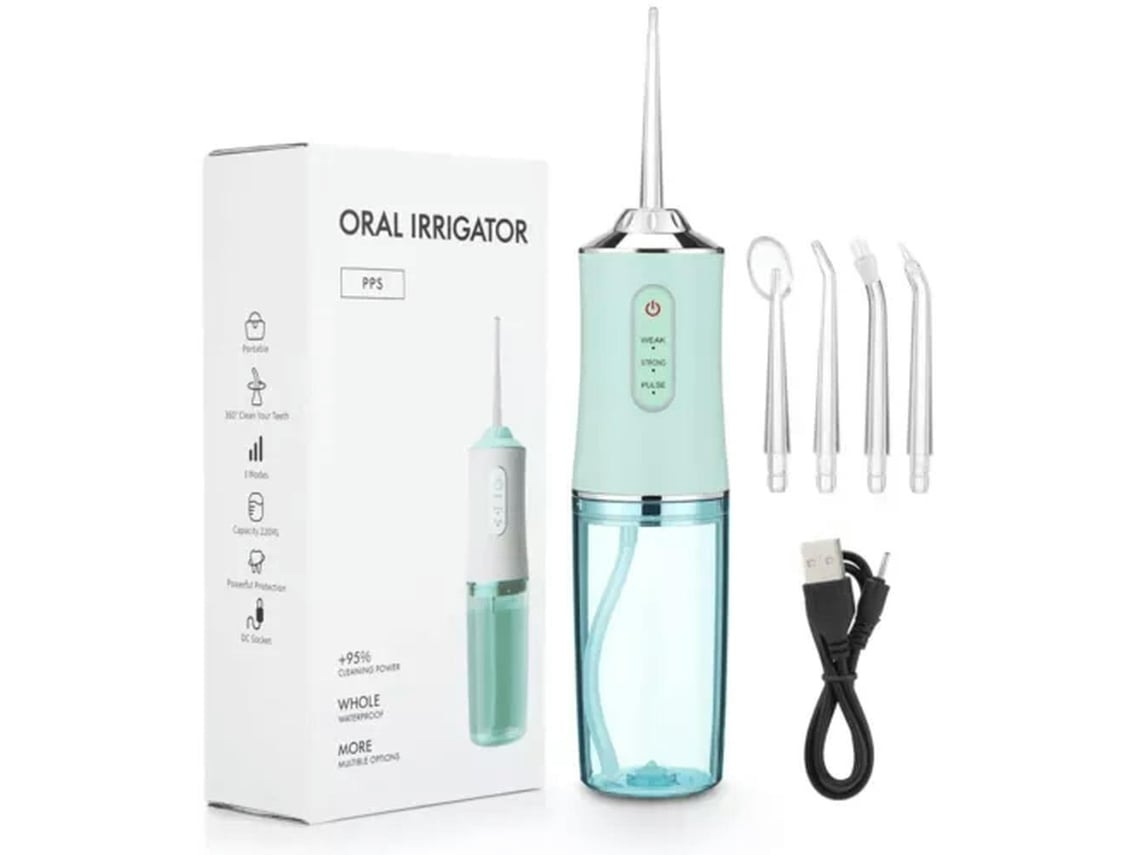 Aqua Green 220 Ml, Cuatro Accesorios, Inalámbrico, Higiene Bucal Para Toda La Familia