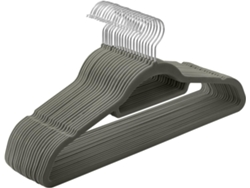 Perchas De Terciopelo Antideslizantes, Color Gris Plateado, 20 Unidades