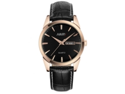 Reloj De Pulsera De Aleación Redondo Caja Oro Rosa Cuarzo Para Hombres