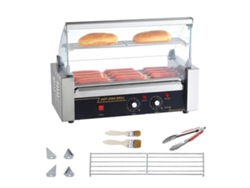 Máquina De Hacer Perro Caliente Con 12 Rodillos Y Parrilla Antisalpicaduras De 1000 W Rosewell