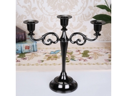 Candelabro De Tres Cabezas Negras, Adorno De Estilo Europeo Para Cenas A La Luz De Las Velas, Restaurantes, Hoteles Y Decoración Del Hogar.