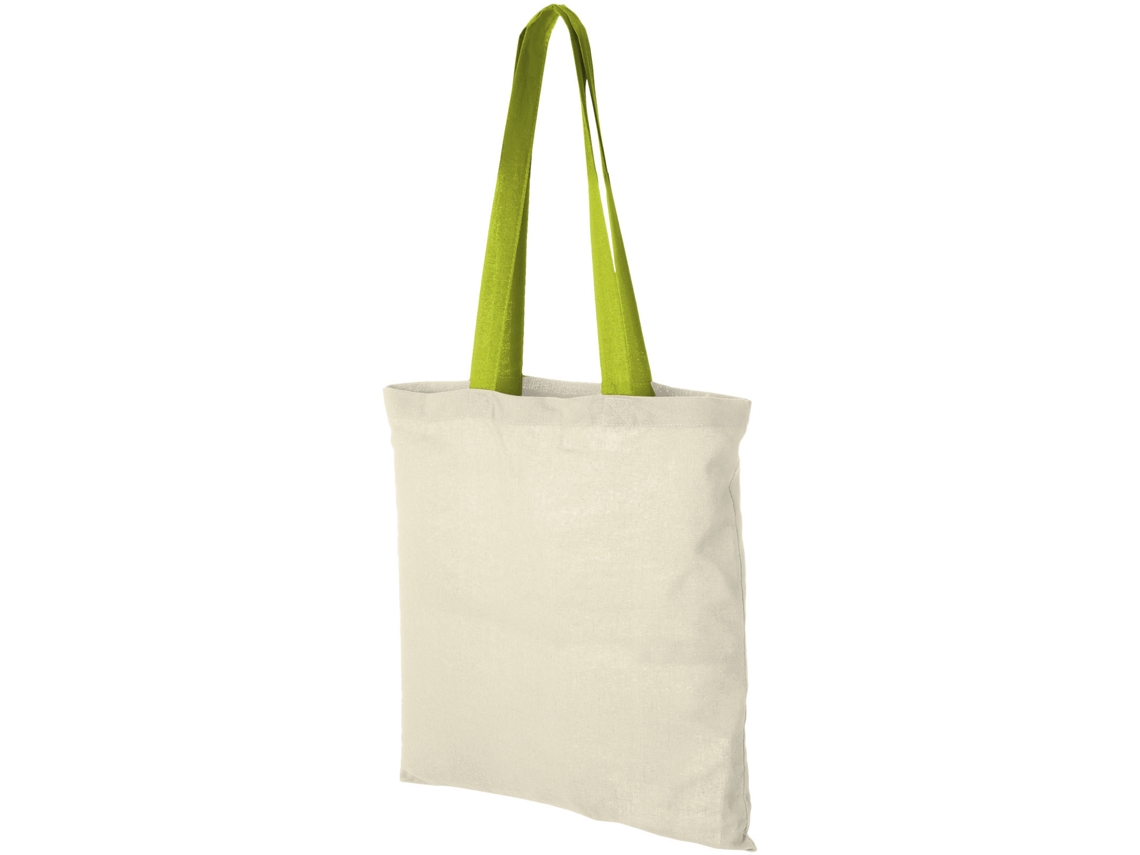 Bolsa Tote De Algodón 100 G/m² Con Asas Largas Contrastadas "nevada"