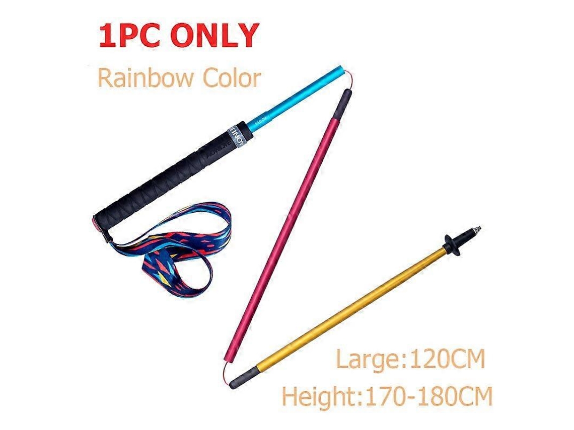 Bastón de trekking plegable y ligero E4201 con sistema de liberación rápida, ideal para senderismo, correr y rutas, fabricado en fibra de carbono.