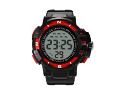 Reloj Deportivo Electrónico Para Hombres Con Pantalla Digital Y Cristal (rojo)