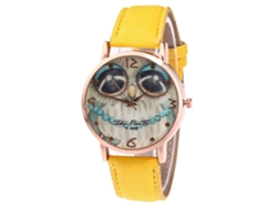 Reloj De Cuarzo Unisex Con Correa De Cuero Pu Zhoulianfa Casual (amarillo)