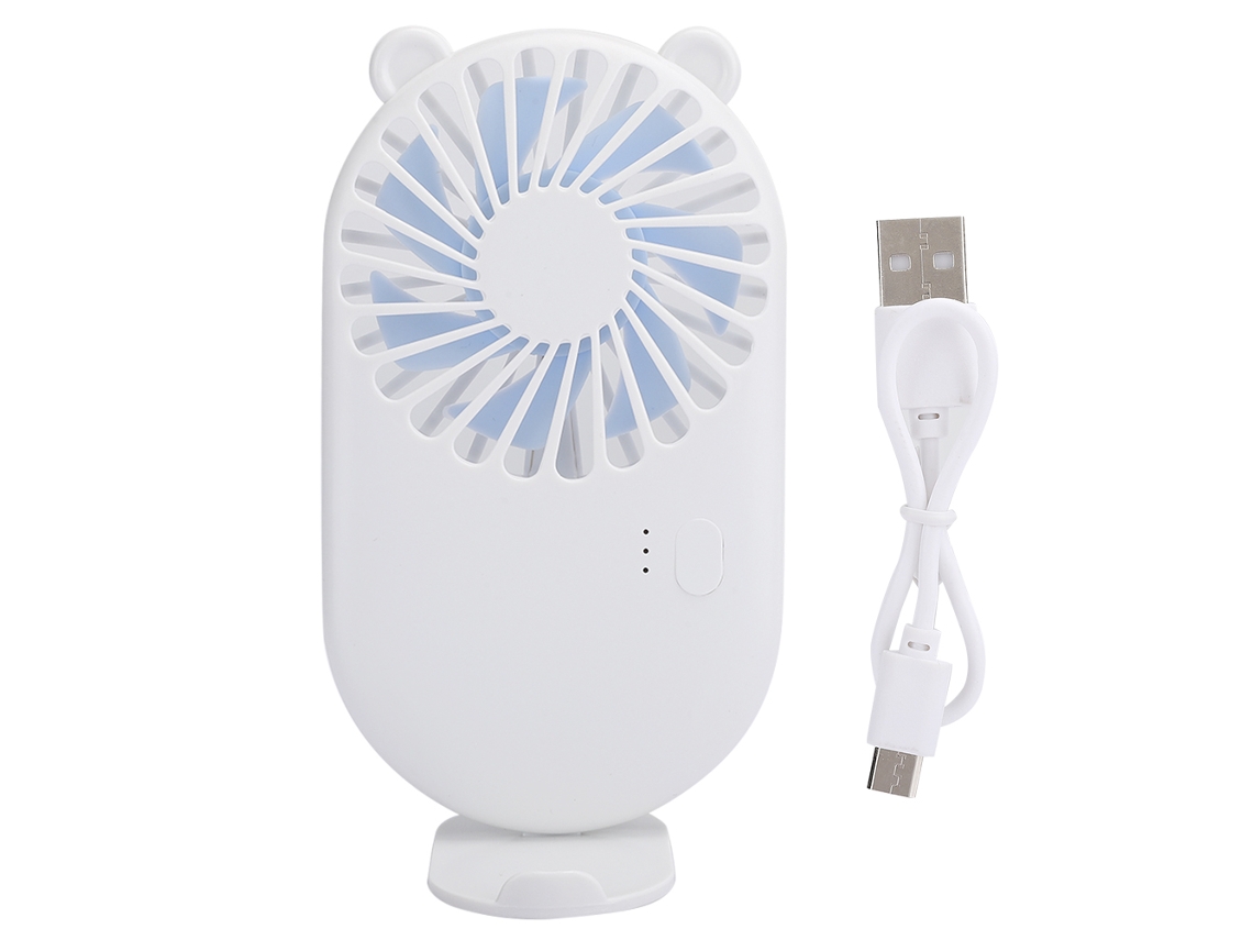 Ventilador Portátil Mini Ultra Silencioso Para Estudiantes, Ventilador De Bolsillo Blanco Azul