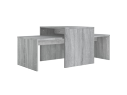 Juego de mesas de centro apilables 100 x 48 x 40 cm Madera industrializada Gris Dec031279