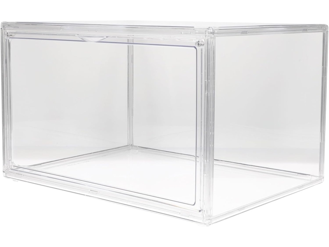 Caja De Almacenamiento Transparente Apilable Con Tapa, Organizador De Escritorio Para Estudiantes, Estante