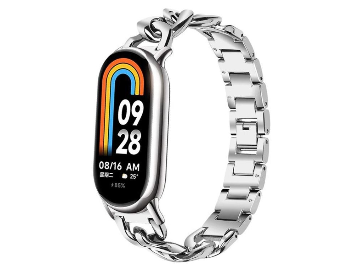 Pulsera para Xiaomi Smart Band 10/9/8 - Acero inoxidable - Cadena vaquera - Una fila