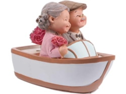 Omni-estatua De Resina Pareja Mayor Feliz Miniatura Decoración Hogar Regalo Día San Valentín Boda Jardín Oficina