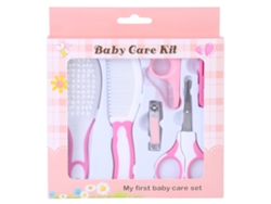 Kit De Cuidado Para Bebé De 6 Piezas: Cepillo, Peine, Cortapelos Y Tijeras Para Uñas - Rosa