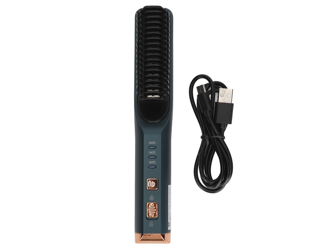Pente De Alisamento Sem Fio 3 Níveis De Temperatura Aquecimento Rápido Previne Queimaduras Portátil Usb